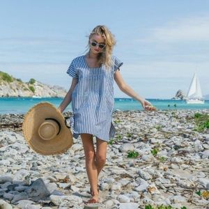 Tuckernuck blue striped mini Sullivan canvas caftan